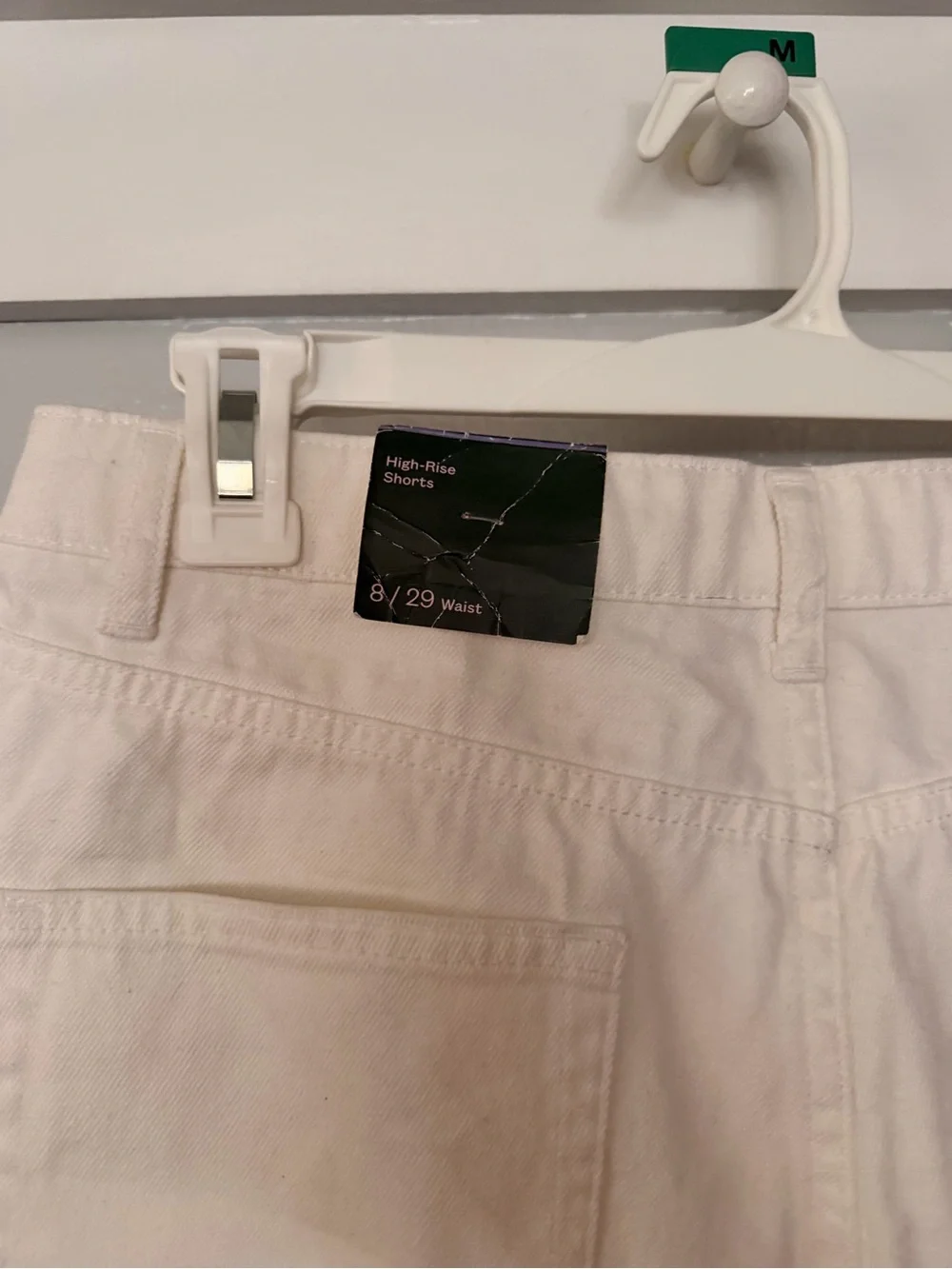 wild fable White High-Waist Frayed Hem Denim Shorts - Picture 3 of 4